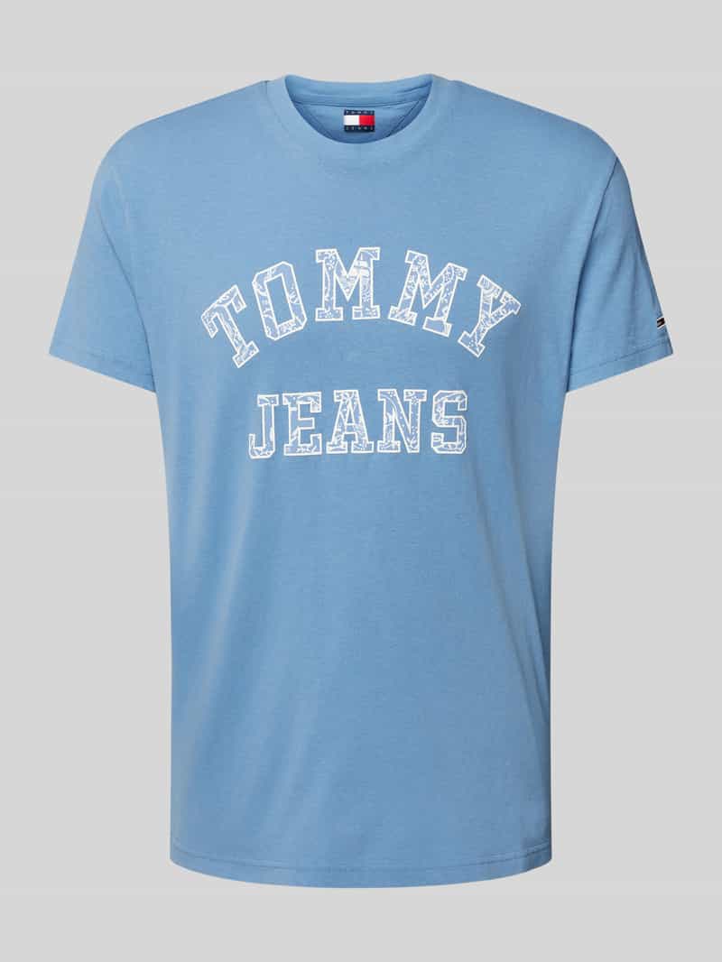 Tommy Jeans Regular fit T-shirt van puur katoen met labelprint met motief