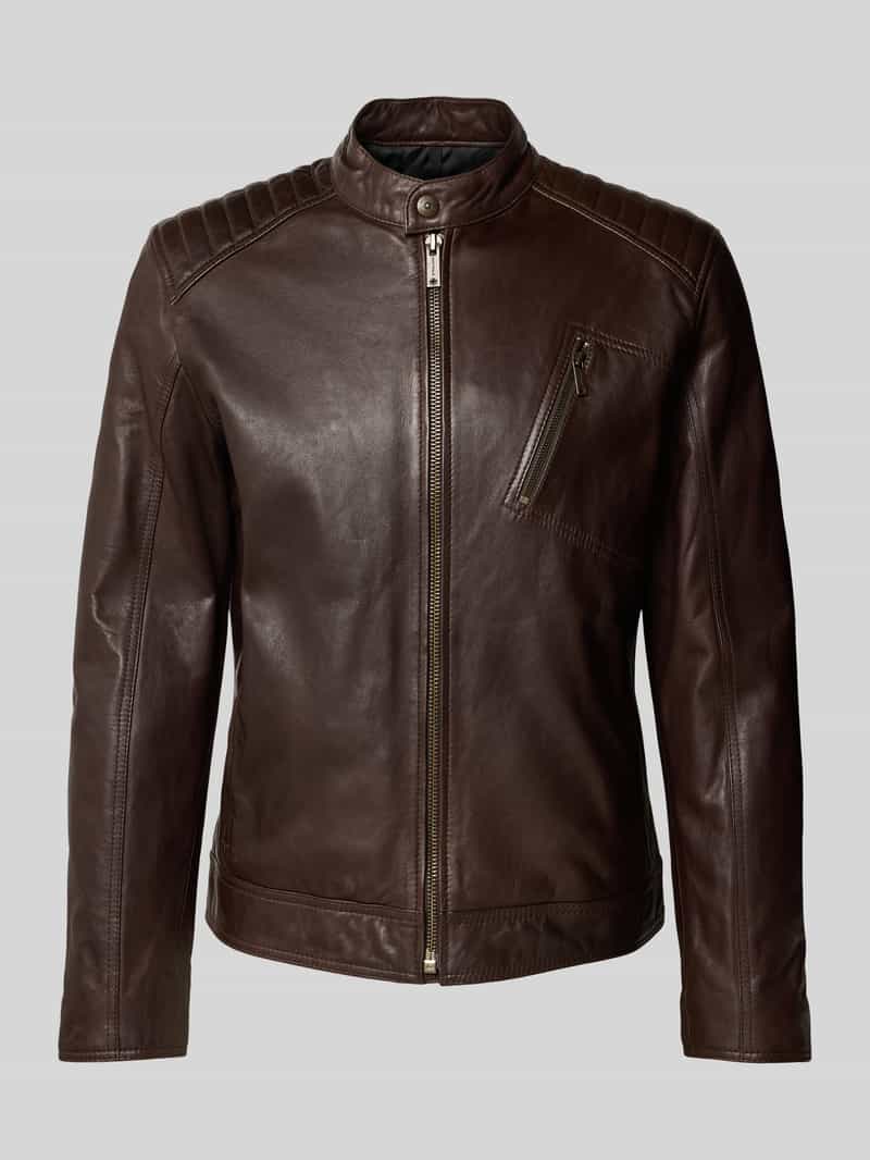 Strellson Regular fit leren jack van lamsnappa model 'PIERS'