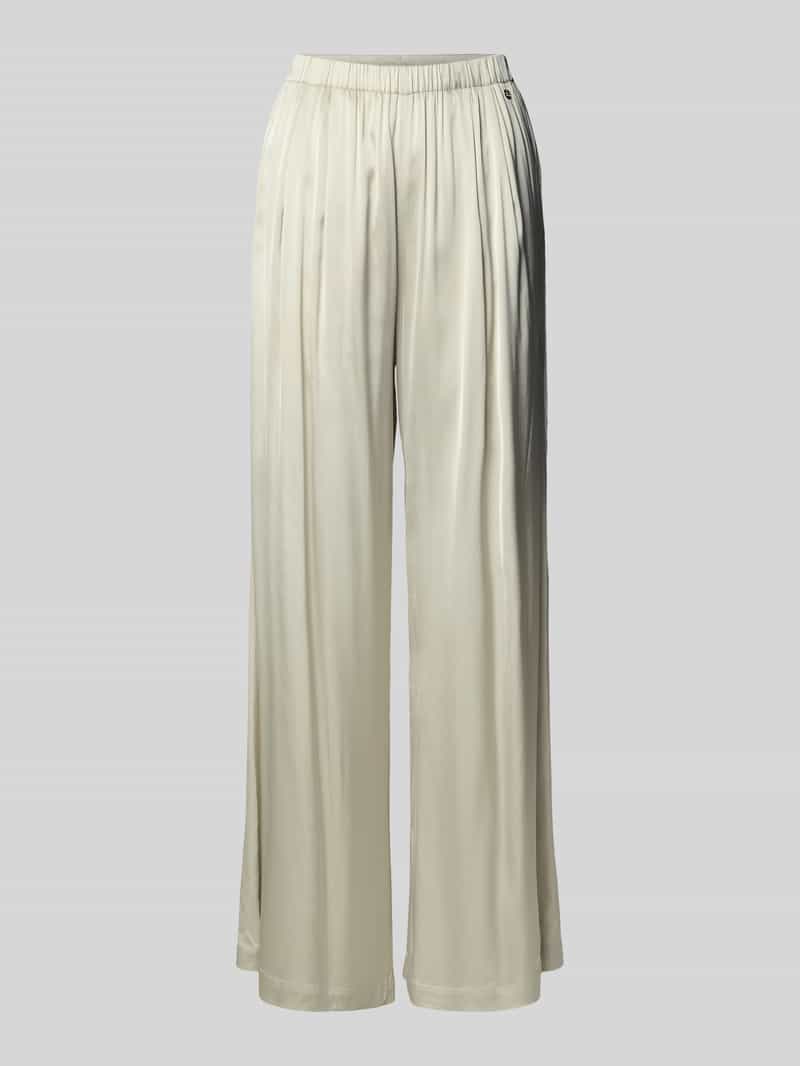 MOS MOSH Wide leg stoffen broek met platte plooien model 'RITA'