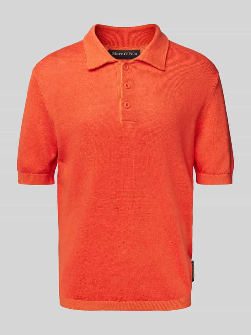 Marc O'Polo Regular fit poloshirt in een mix van linnen en katoen