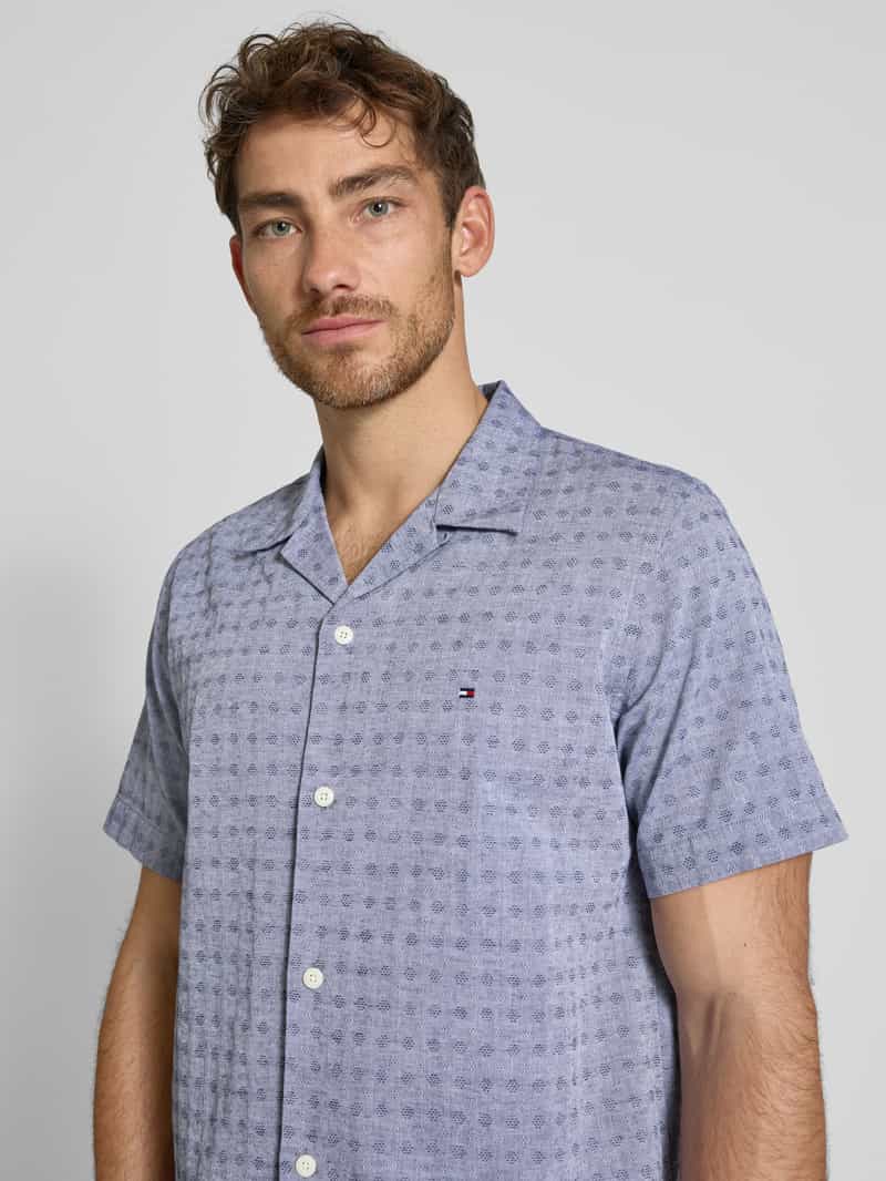 Tommy Hilfiger Regular fit vrijetijdsoverhemd van een mix van katoen en linnen