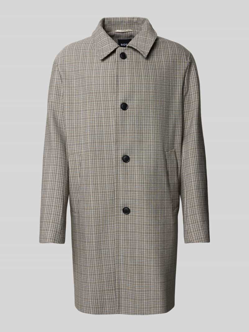Boss Relaxed fit lange jas met ruitmotief model 'C-CLARK-253'