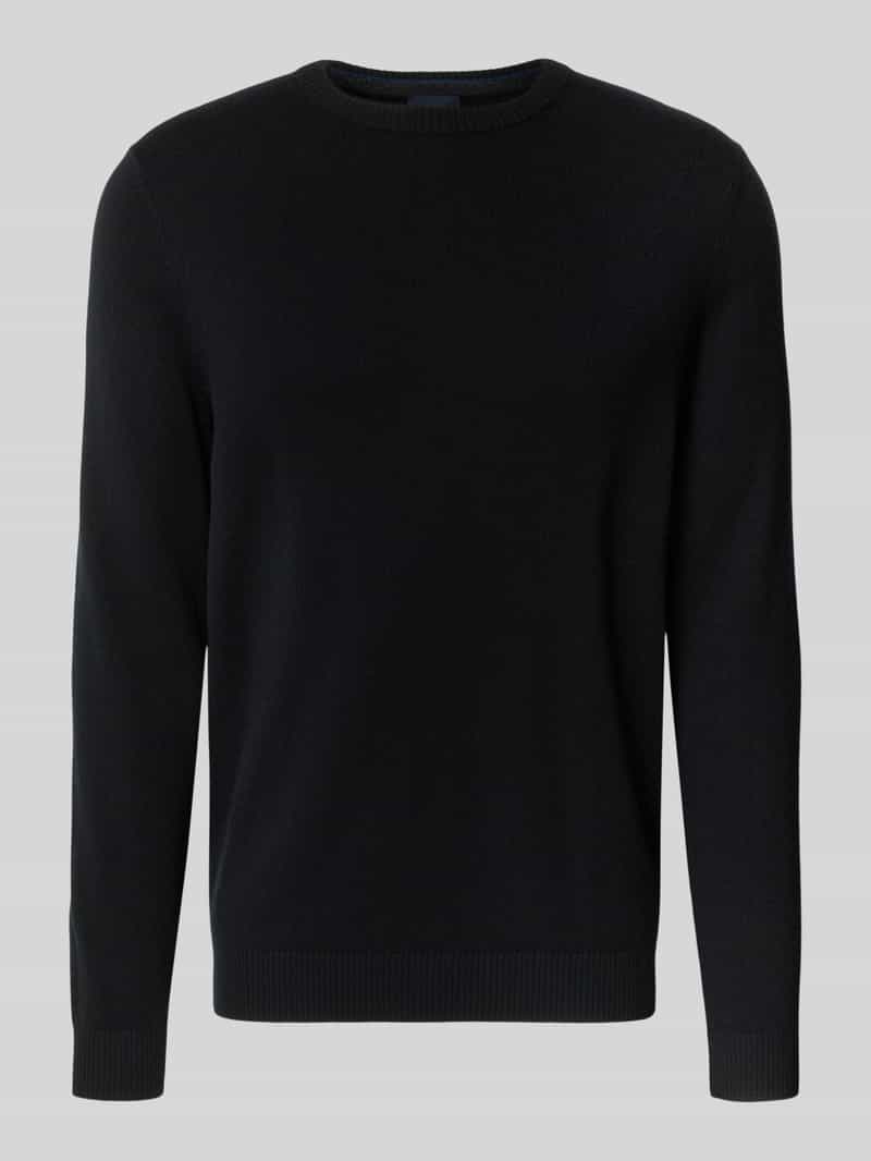 Christian Berg Men Regular fit kasjmier pullover met ronde hals
