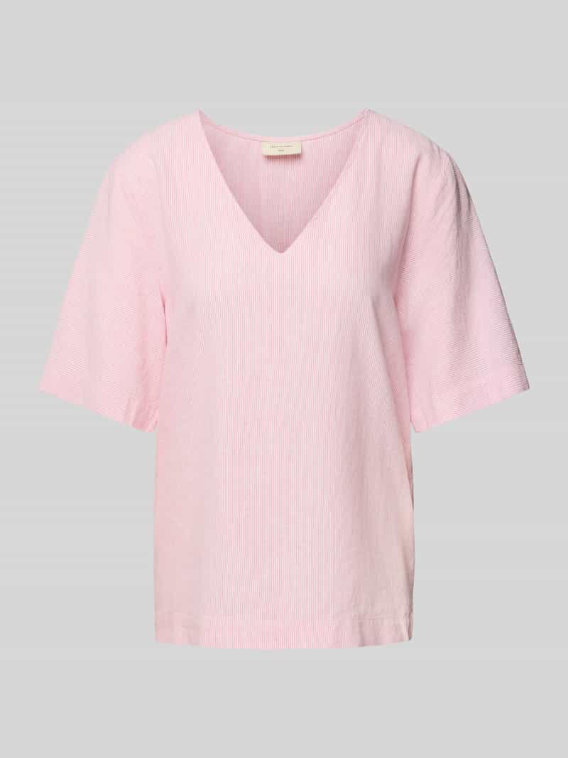FREE QUENT Regular fit linnen blouse met V-hals model 'Lava'