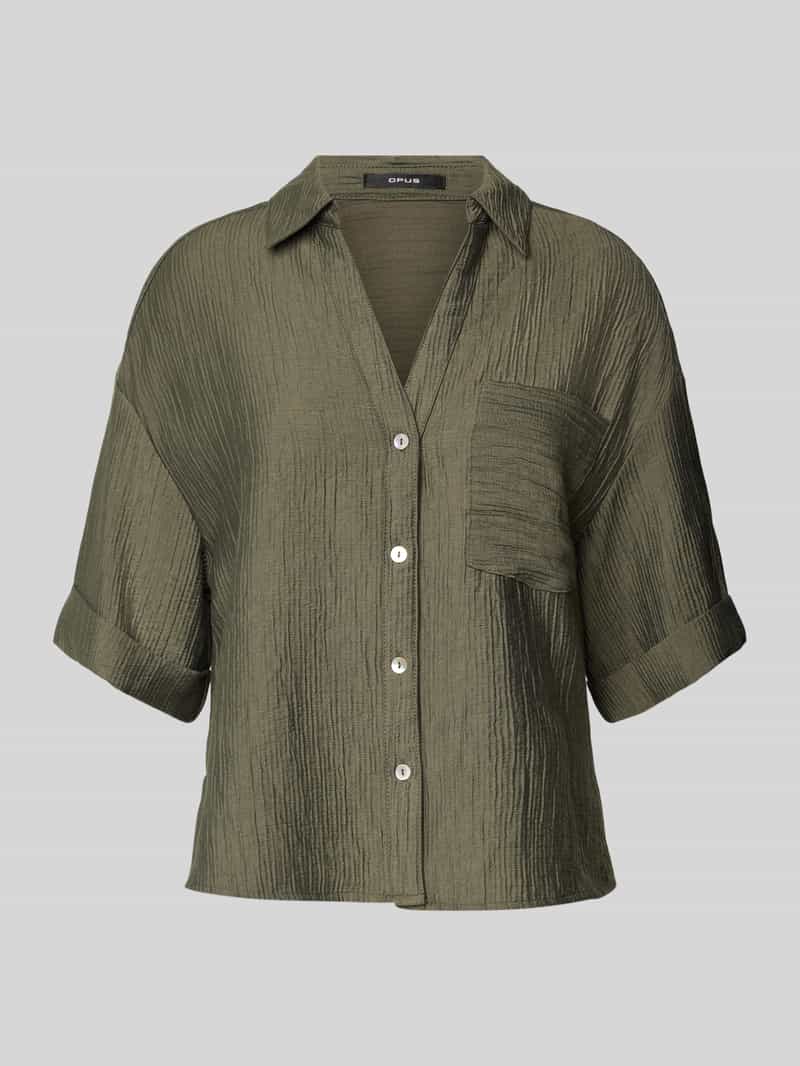 Opus Regular fit blouse met structuurmotief model 'Fiora'