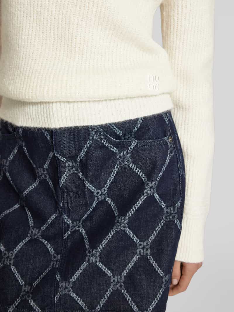 HUGO Gebreide pullover met labelstitching model 'Scevanu'