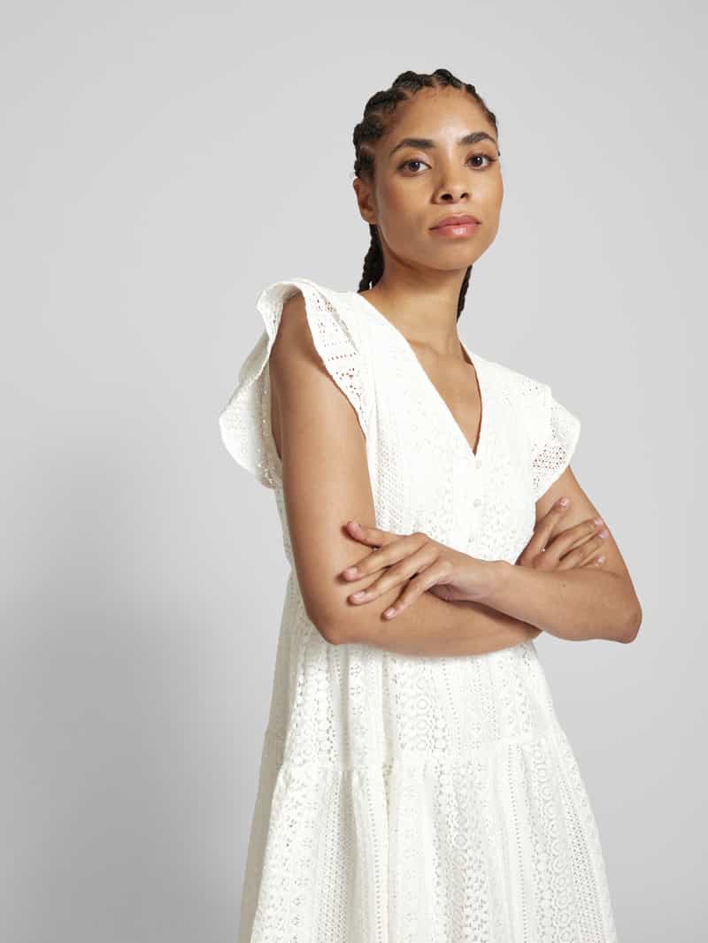 Only Mini-jurk met gehaakt kant model 'HELENA'
