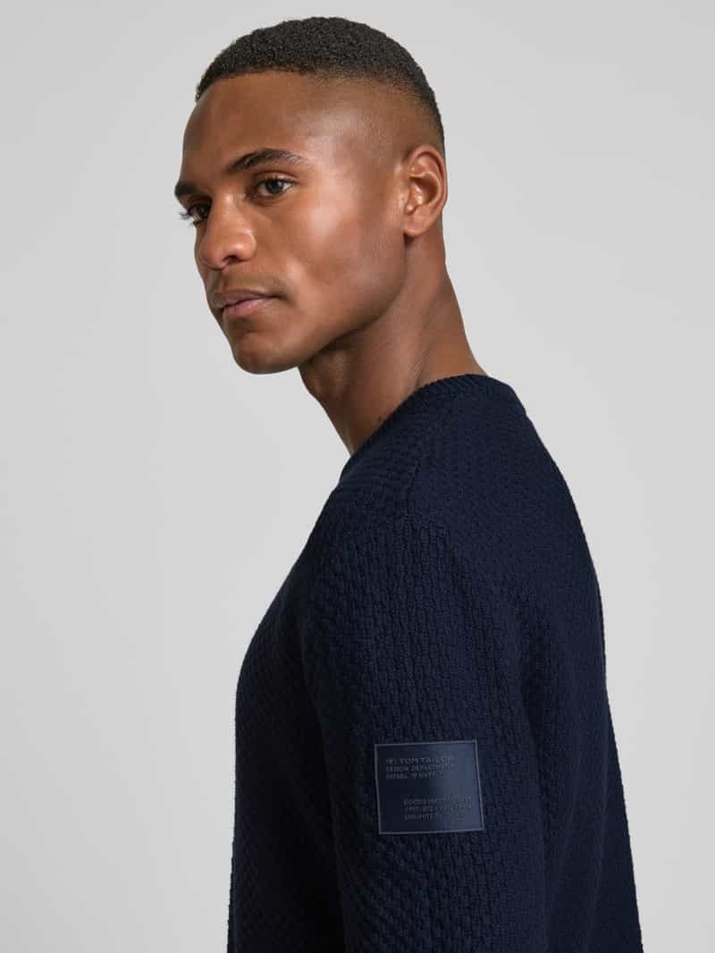 Tom Tailor Regular fit gebreide pullover van puur katoen met breipatroon