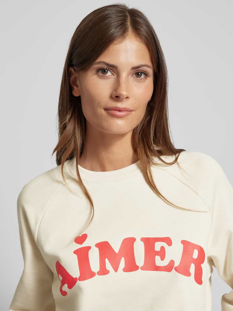 Ichi Sweatshirt met statementprint model 'LELA BRUSHED'