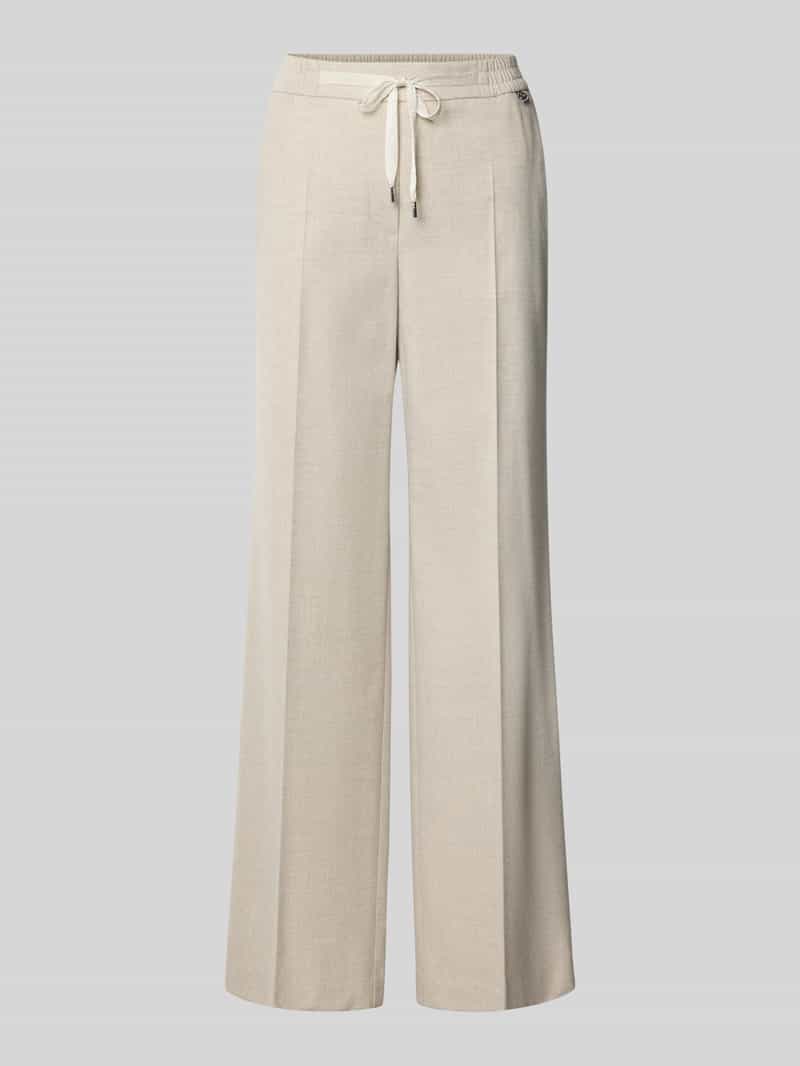 Marc Cain straight fit stoffen broek met viscose en persplooien