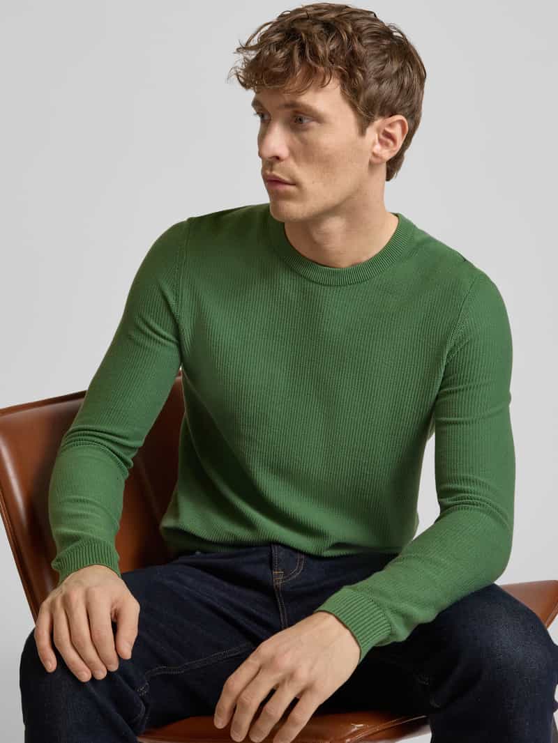 JOOP! JEANS Gebreide pullover met ribboorden