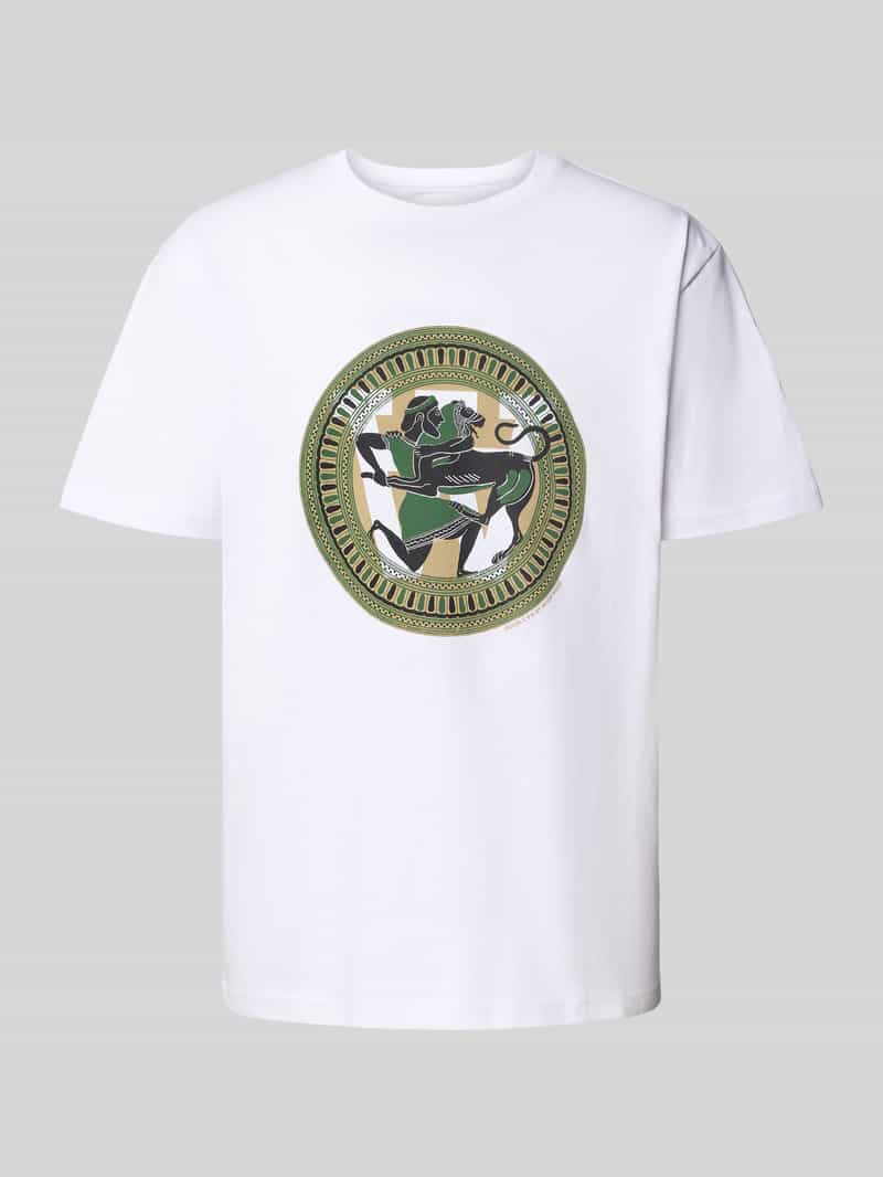Wood T-shirt met motiefprint model 'Ace'