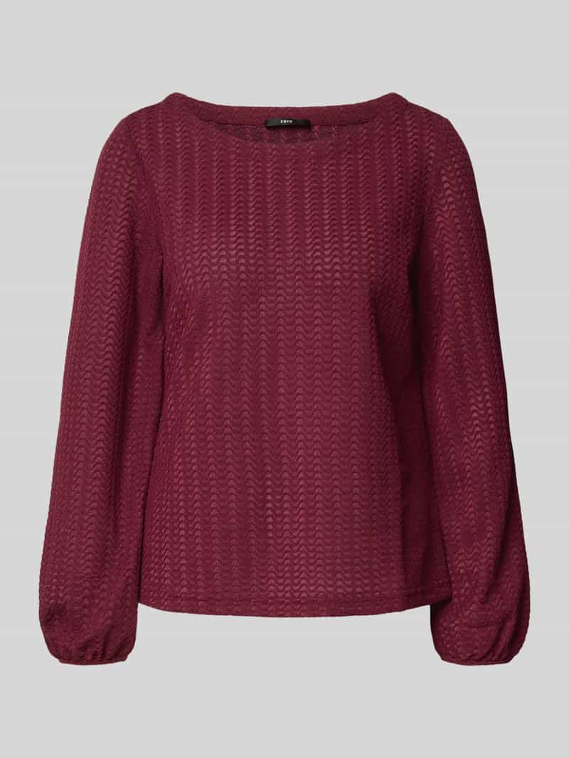Zero Shirt met lange mouwen structuurmotief en ronde hals