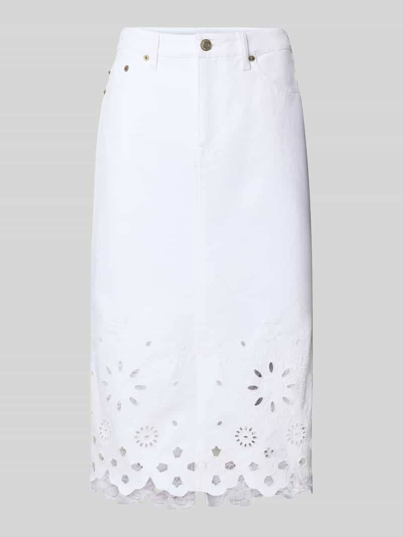 Lauren Ralph Lauren Jeansrok met broderie anglaise model 'DANIELA'