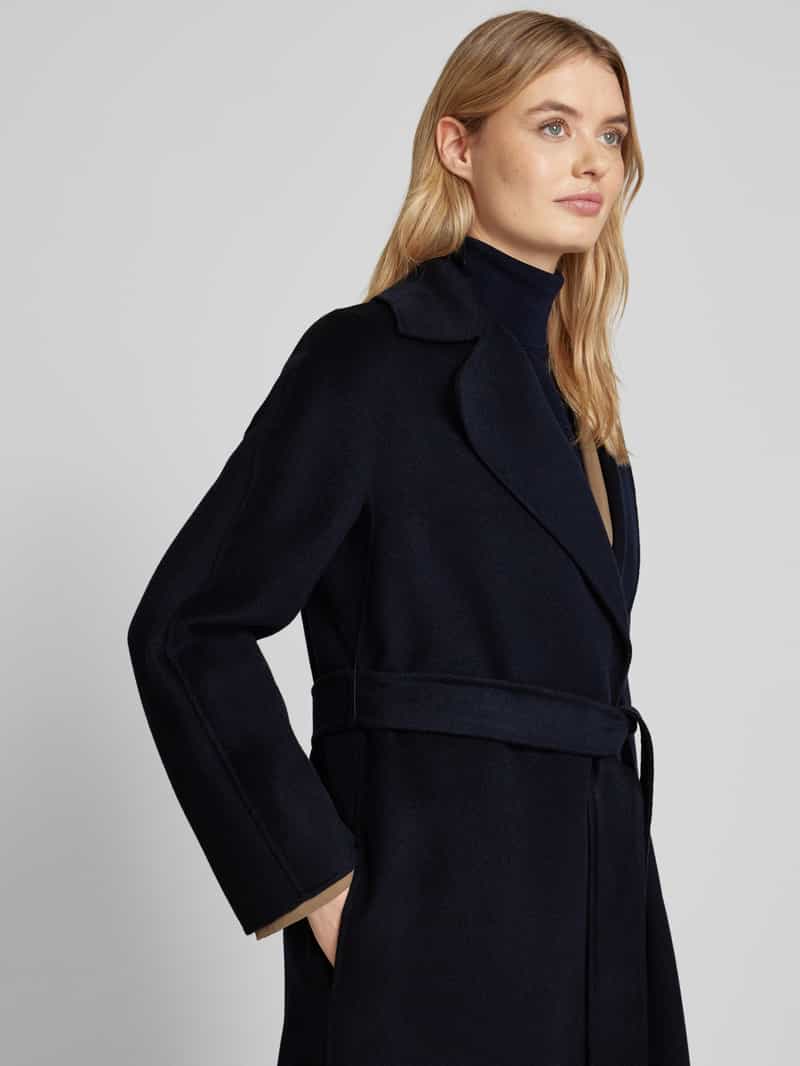 Max Mara Studio Lange wollen jas met opstaande kraag en kasjmier model 'CLES'