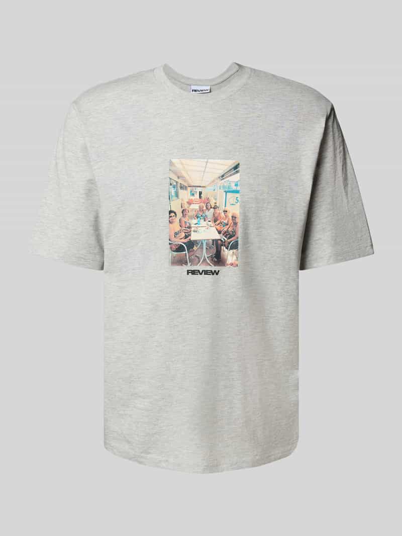 Regular fit T-shirt van een mix van katoen en viscose