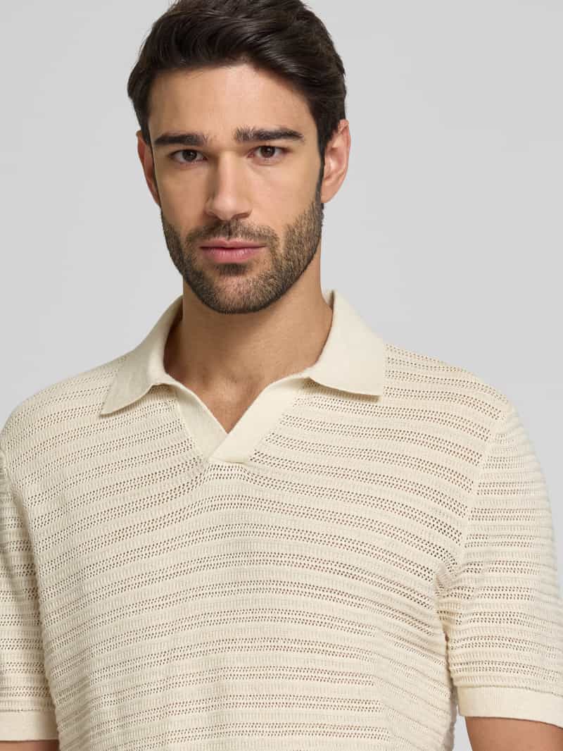Profuomo Slim fit poloshirt met V-hals