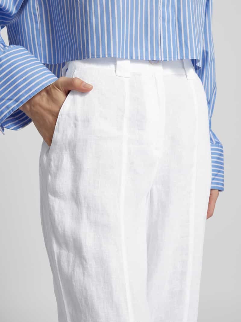 s.Oliver RED LABEL Wide leg linnen broek met vaste persplooien