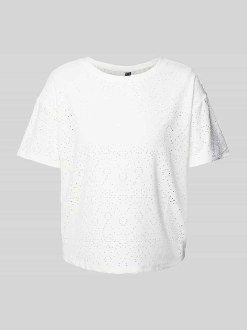 Pieces Regular fit T-shirt met etskanteffect model 'ABBY'