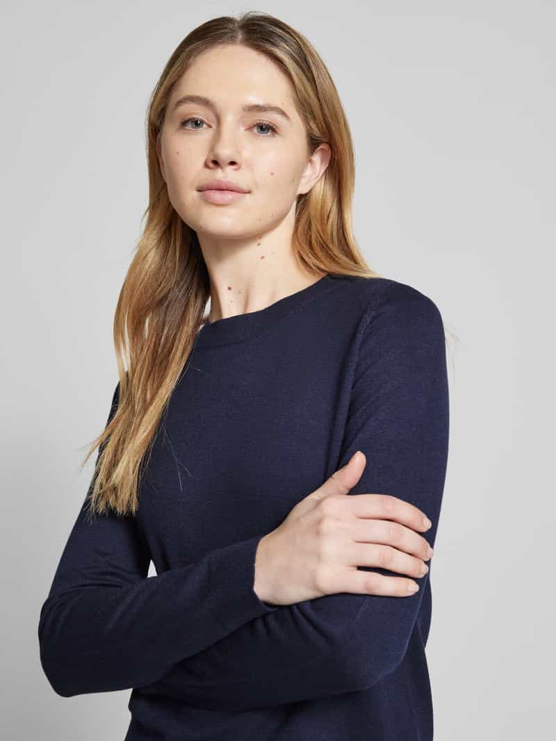 s.Oliver RED LABEL Regular fit gebreide pullover van viscosemix met geribde zomen