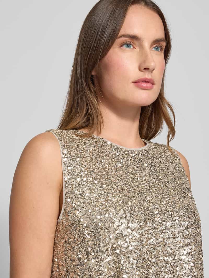 s.Oliver BLACK LABEL Comfort fit T-shirt van viscosemix zonder mouwen