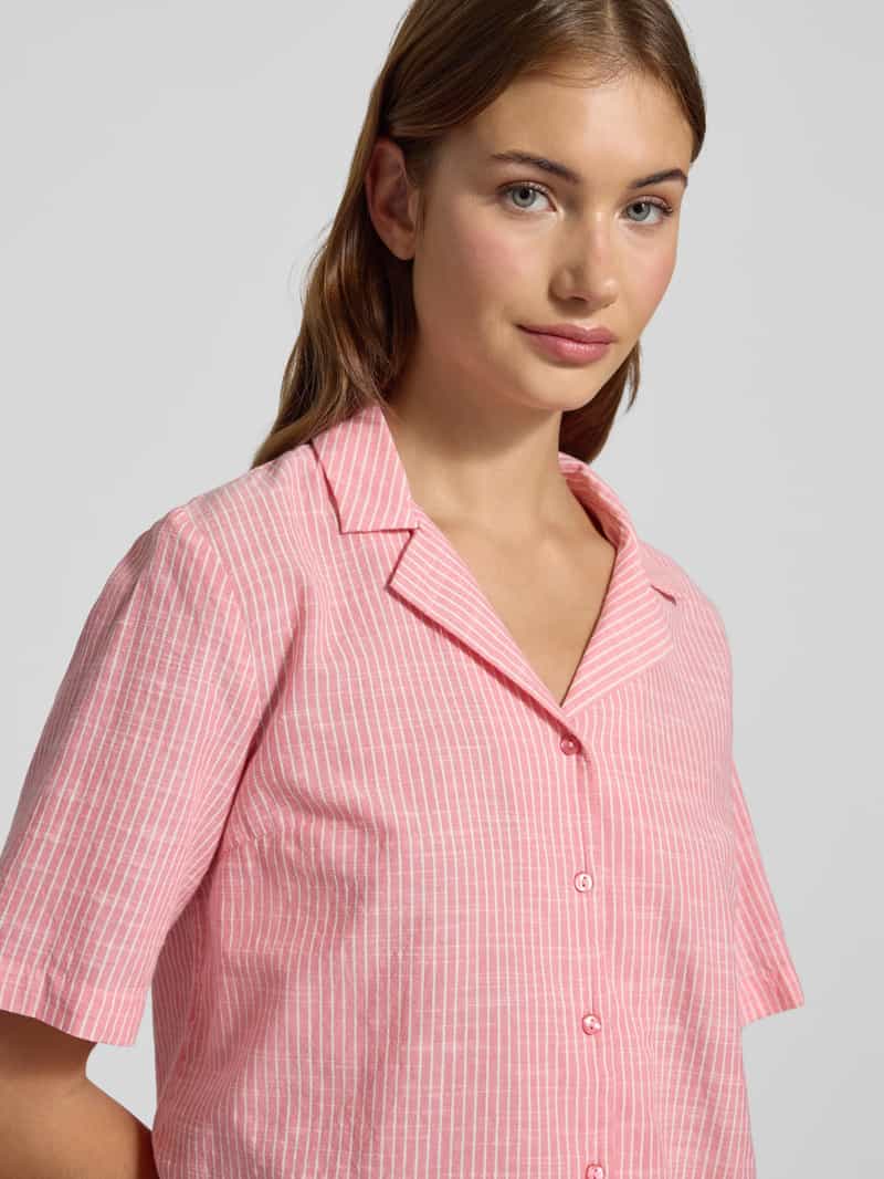 Pieces Regular fit overhemdblouse van een mix van katoen en linnen model 'PIA'