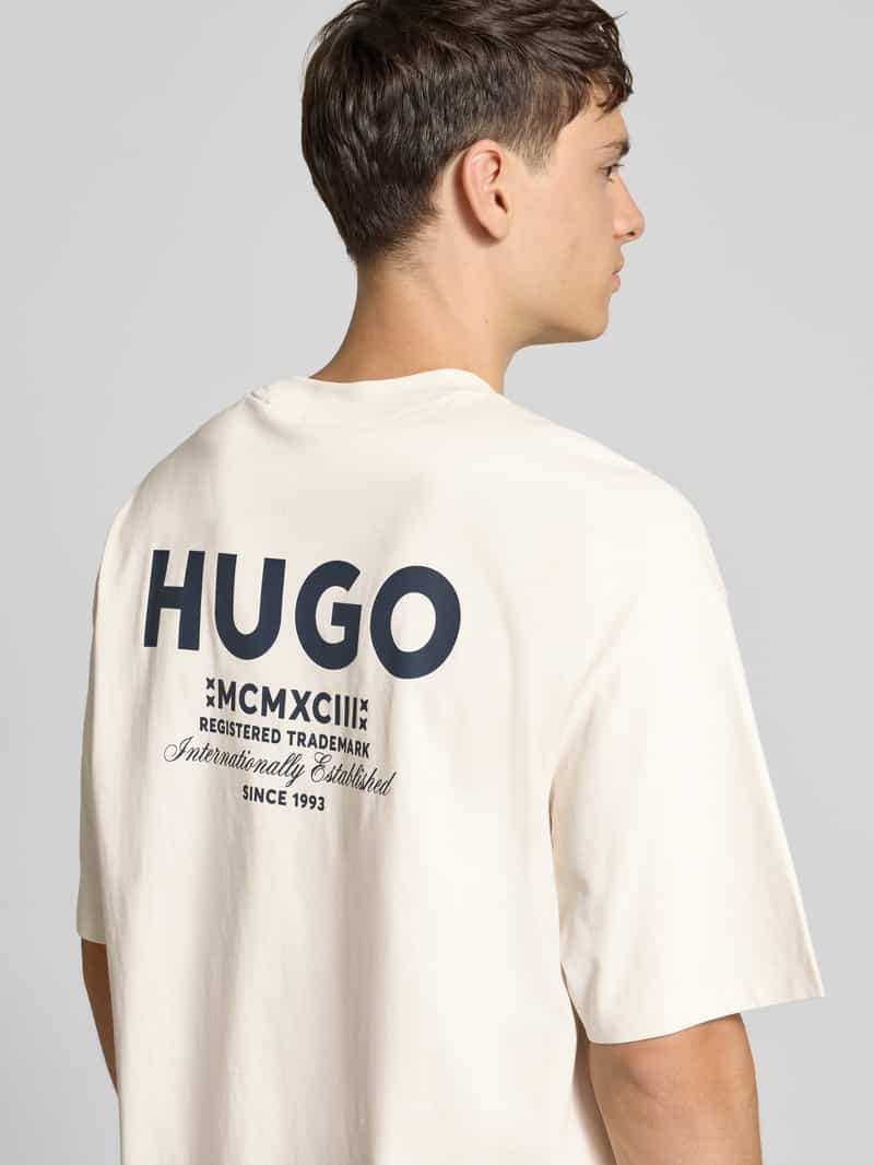 Hugo Blue Regular fit T-shirt van puur katoen