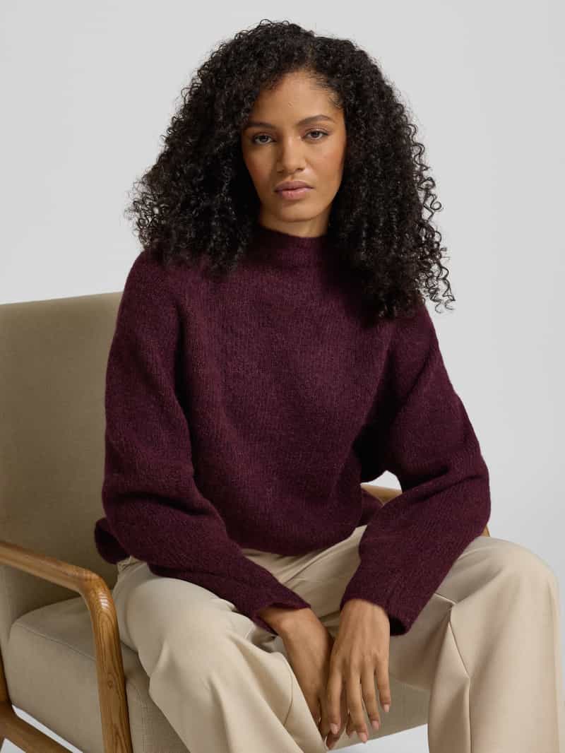Selected Femme Relaxed fit gebreide pullover van wolmix model 'SIA'