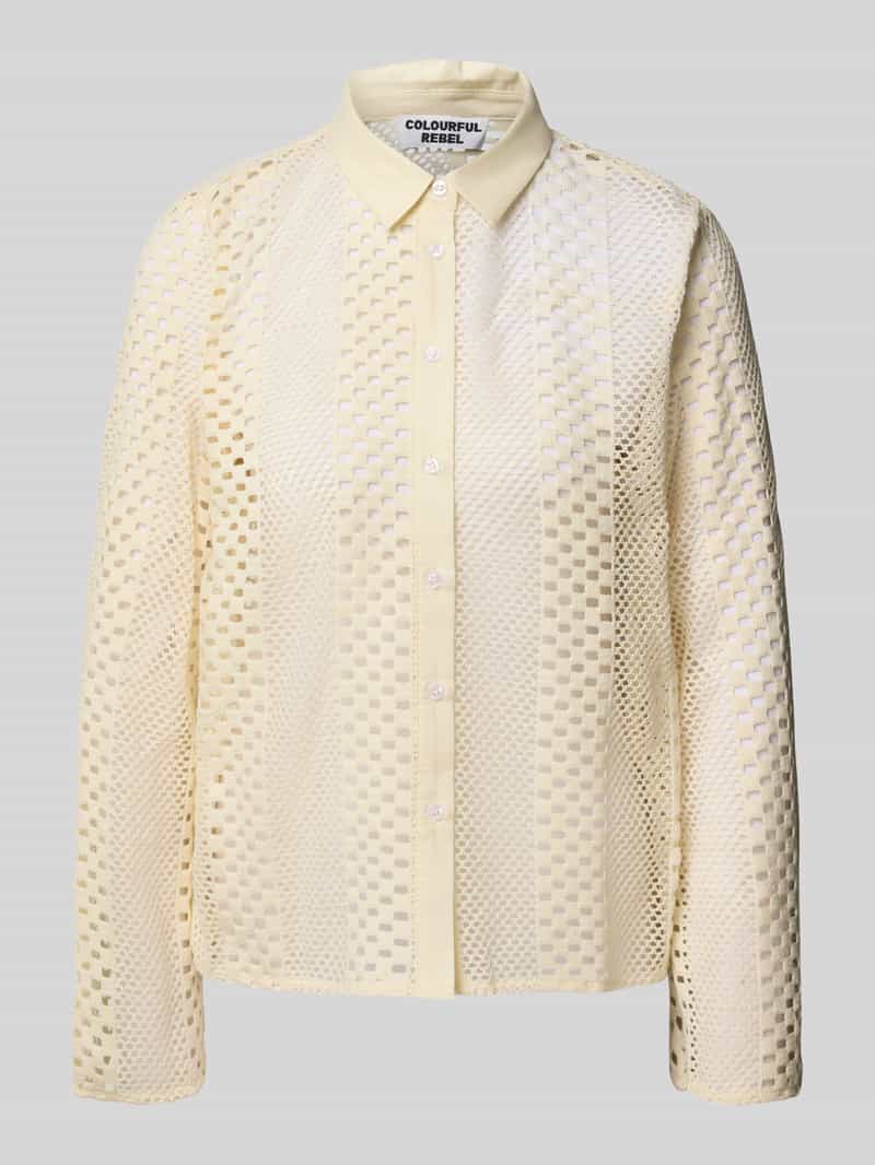 Colourful Rebel Regular fit blouse met ajourpatroon model 'Lexi'