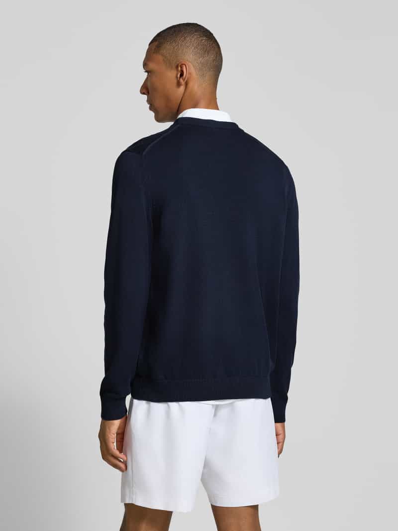 Lacoste pullover fijn gebreid donkerblauw, foto 3