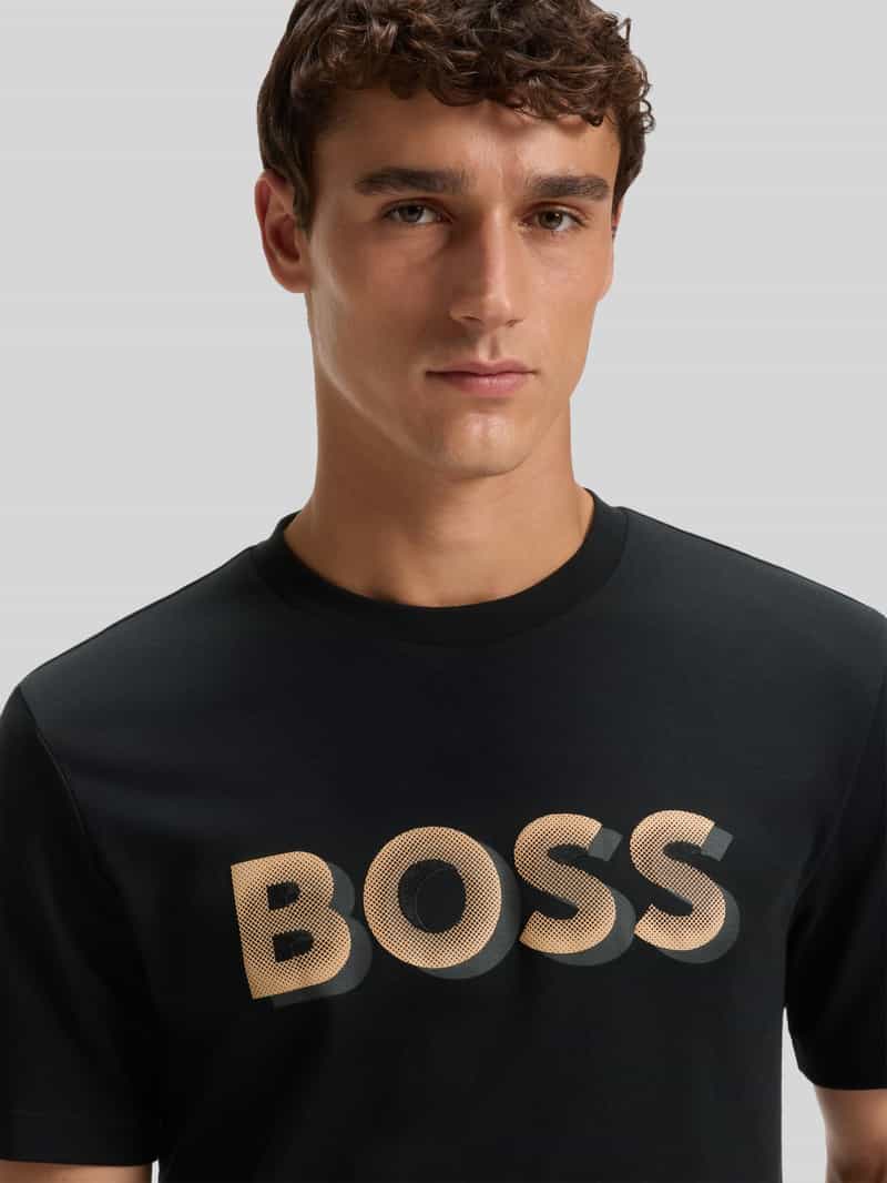 Boss Regular fit T-shirt van gemerceriseerd katoen model 'THOMPSON 656'