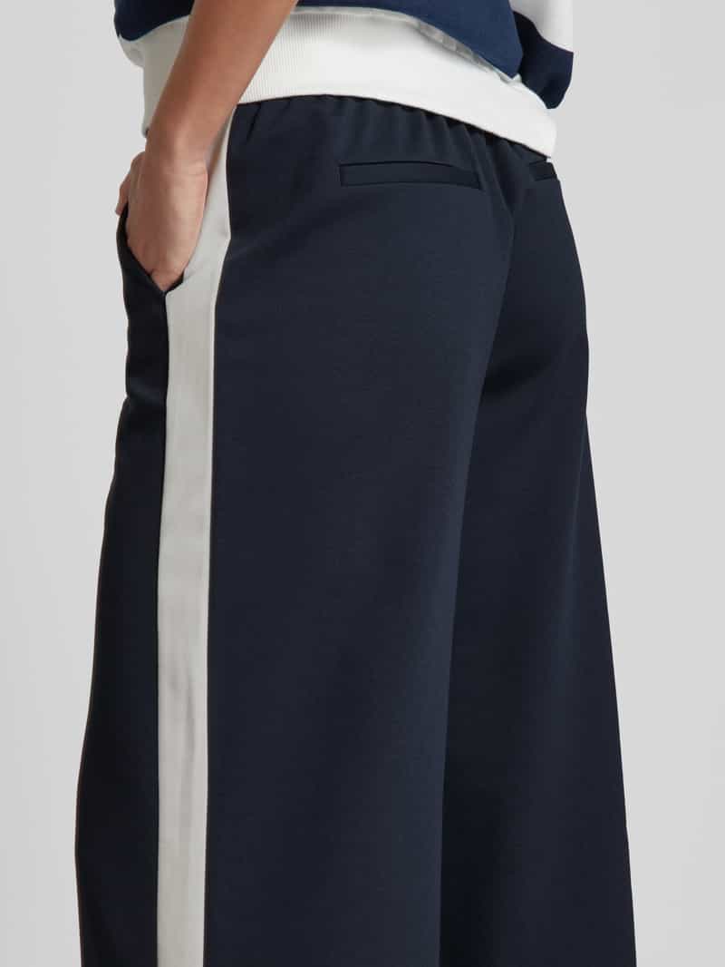 Ichi Wide leg stoffen broek met elastische band model 'KATE'