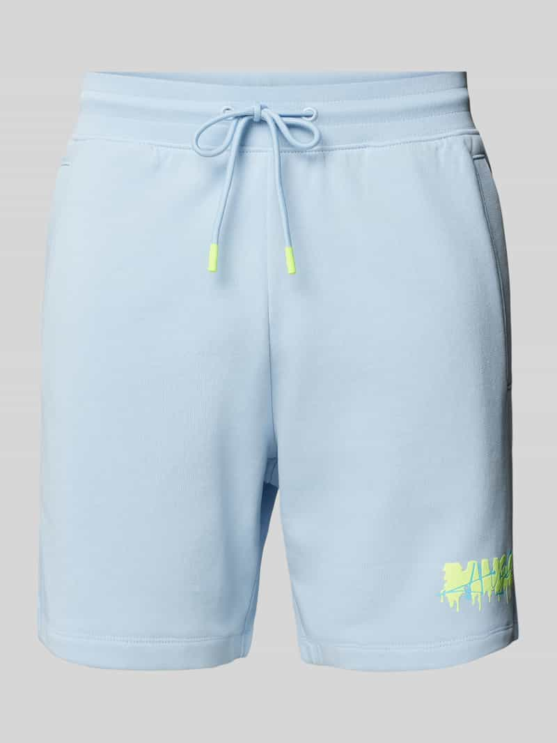 HUGO Regular fit sweatshorts met labelprint model 'Dapalmi'