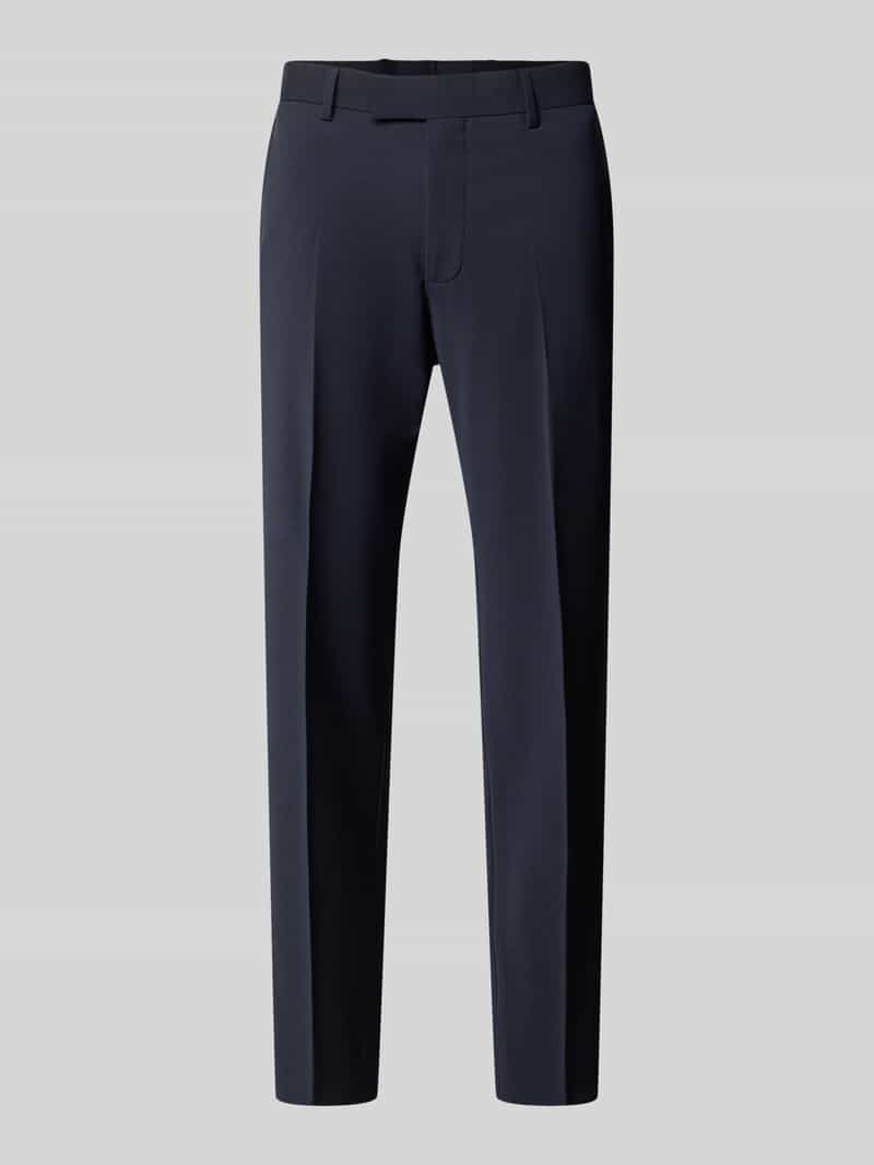 Regular waist zakelijke broek van wol met vouwplooi