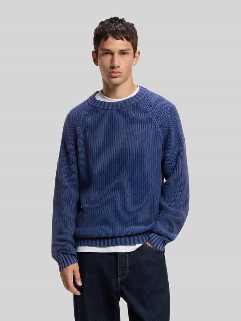 HUGO Blue Regular fit pullover met labelpatch