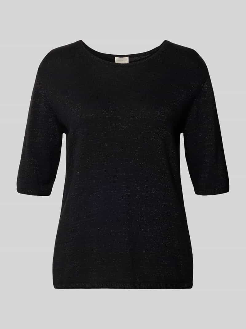 milano italy Gebreid shirt van wolmix met ronde hals