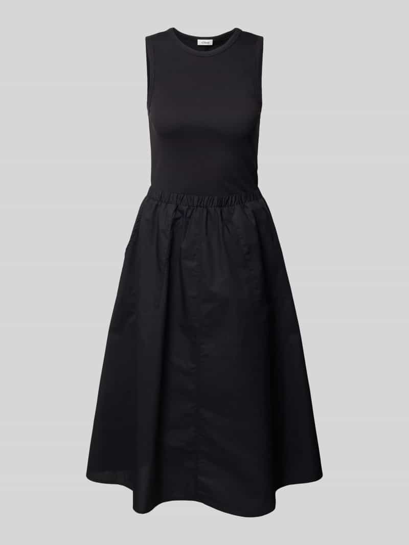 s.Oliver RED LABEL Regular fit midi-jurk van katoenmix