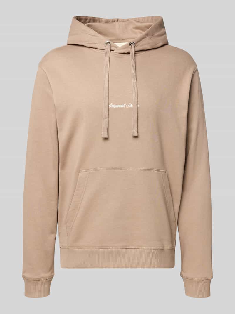jack & jones Hoodie met kangoeroezak en labelstitching