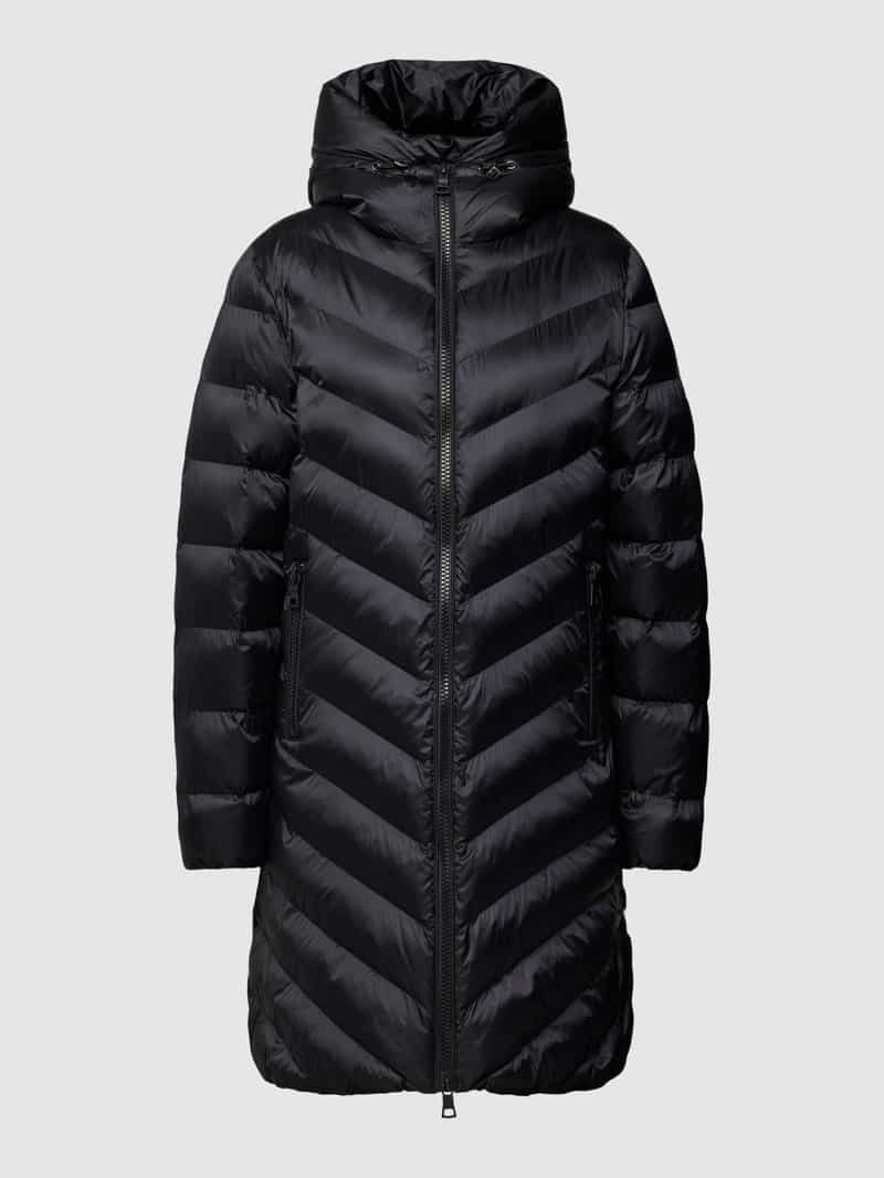 Gewatteerde lange jas met capuchon, model 'IBEN' COMO NO 1
