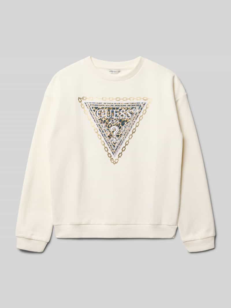 Guess Sweatshirt met labelprint en ronde hals