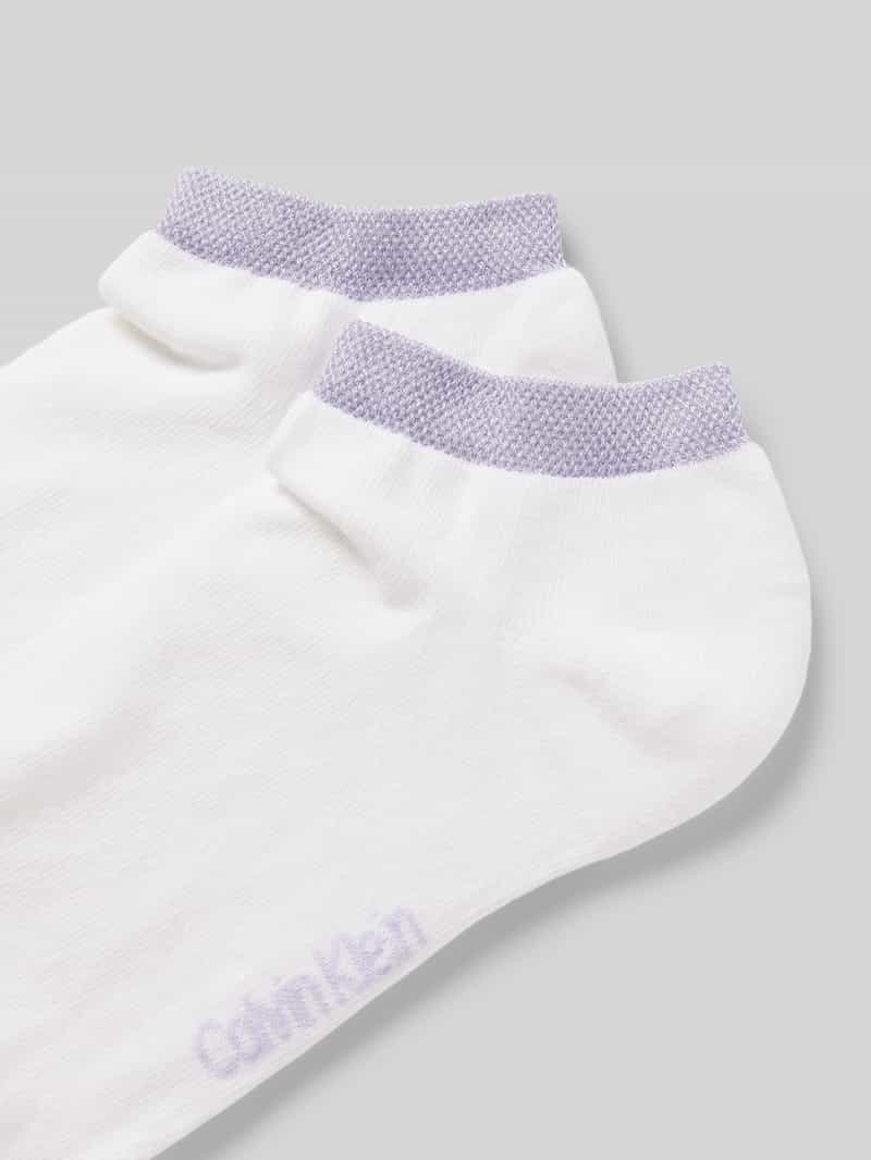 Calvin Klein Jeans Sneakersokken met labelprint in een set van 2 paar
