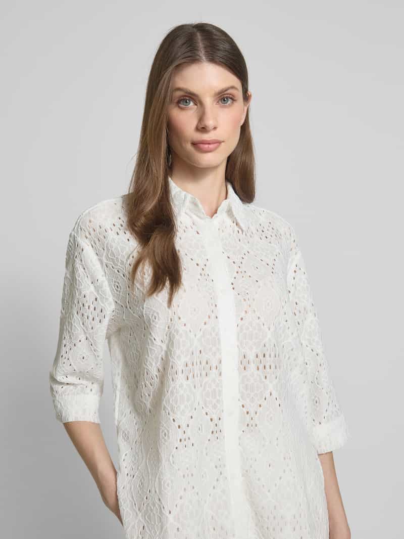 Zero Regular fit blouse met broderie anglaise