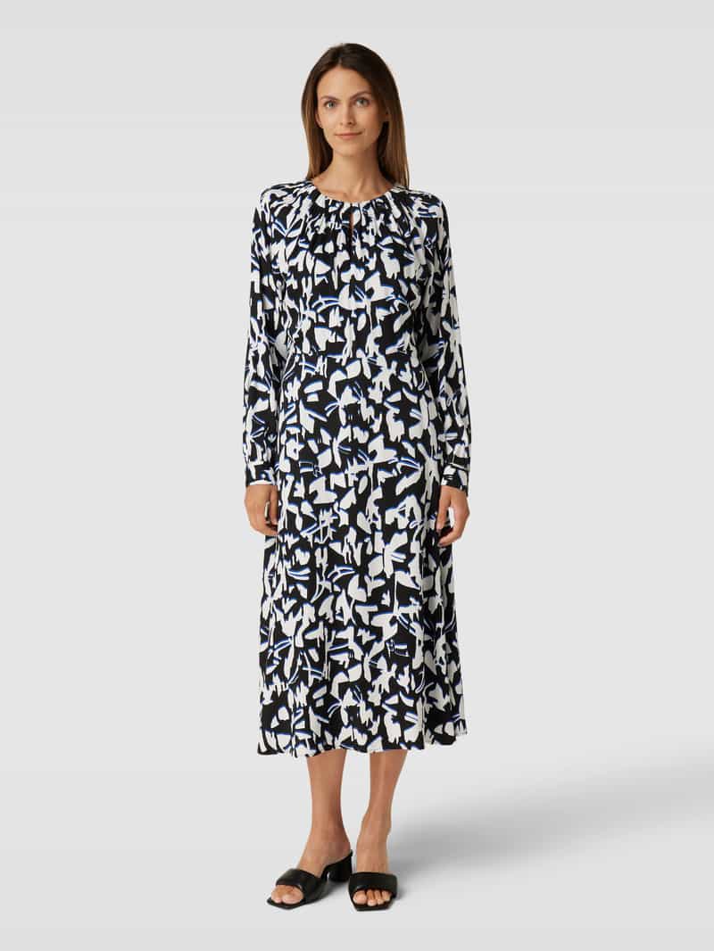 Comma Midi-jurk met all-over motief zwart, foto 3
