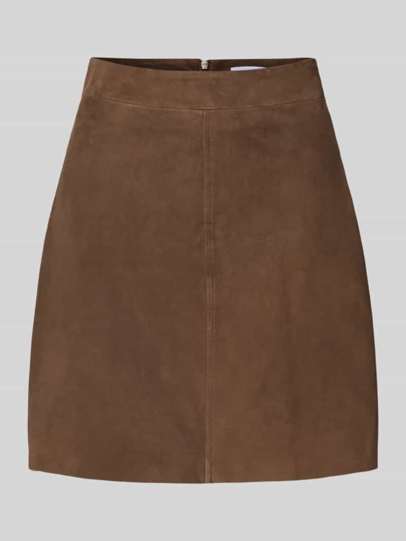 Marella Leren rok met naadritssluiting model 'RISE'