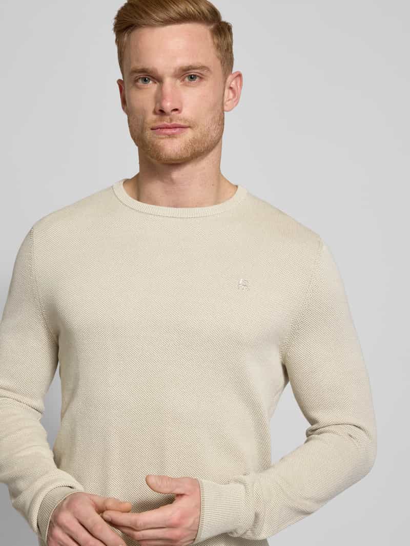 Lerros Gebreide pullover met labelstitching