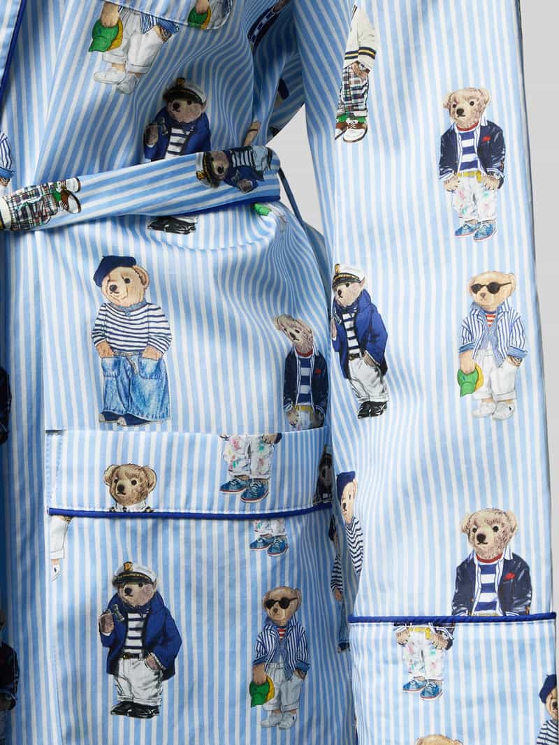 Polo Ralph Lauren Ochtendjas met steekzakken model 'Iconic Bear'
