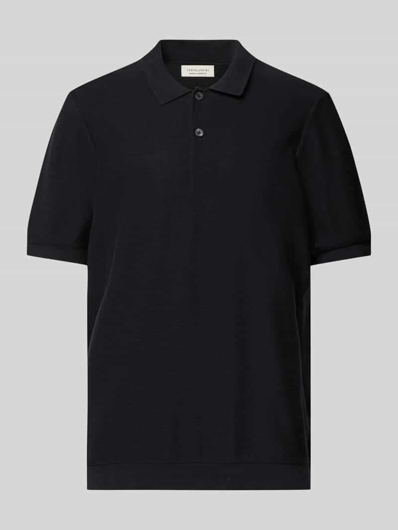 casual friday Relaxed fit poloshirt met structuurmotief model 'EDWARD'