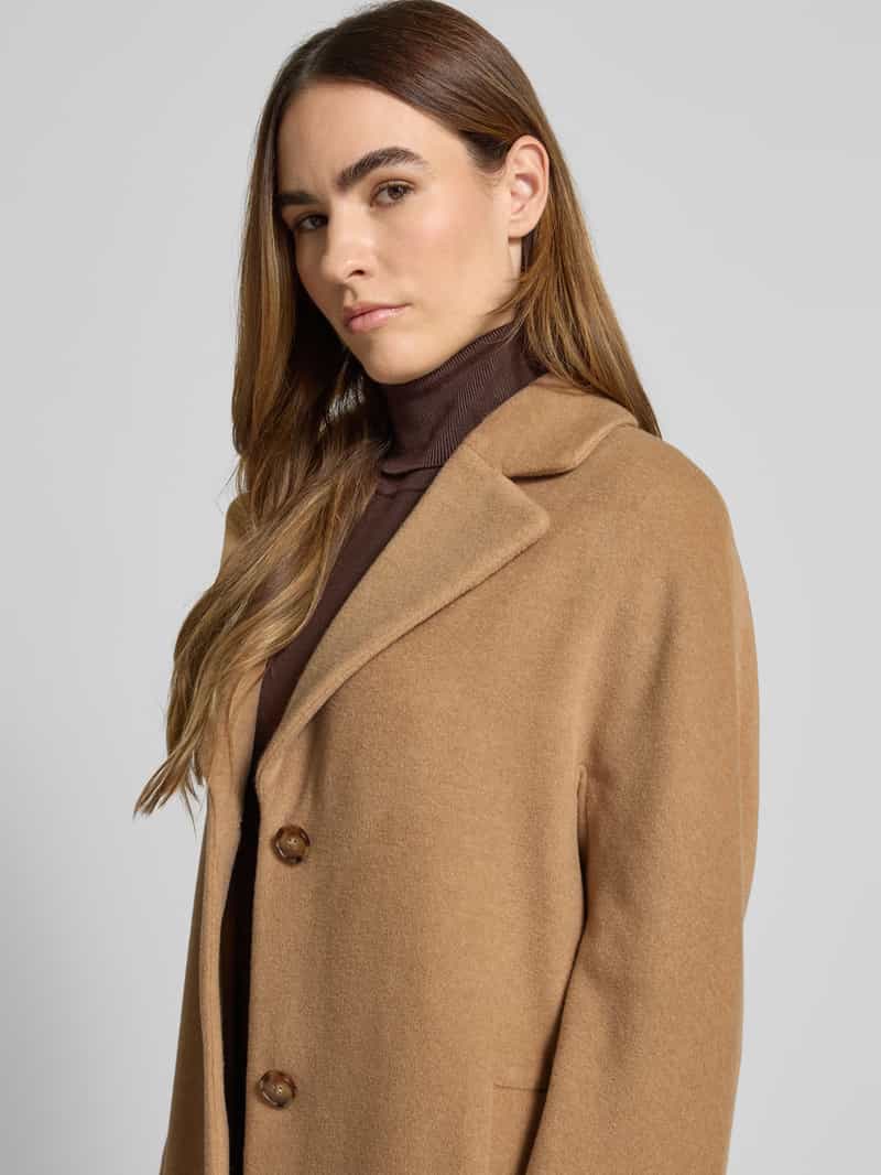 Marc Cain Regular fit lange jas van scheerwolmix met alpaca