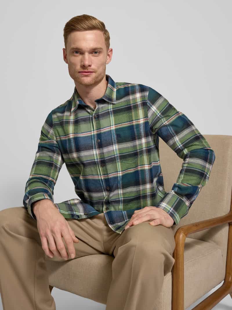 Lerros Regular fit vrijetijdsoverhemd met labelstitching