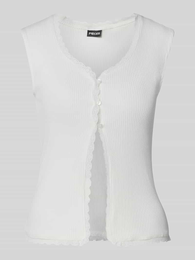 Pieces Regular fit gilet in riblook model 'TIRADE'